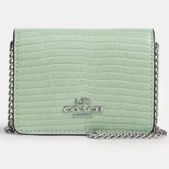 Coach Handbags - Coach Mini Wallet on Chain - NWT (pale green)